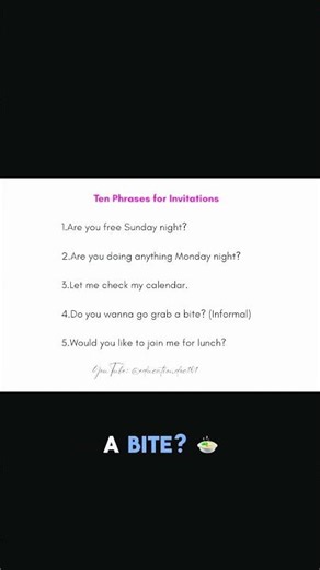 How to Extend and Respond to Invitations in English #esl #englishasasecondlanguage #learnenglish