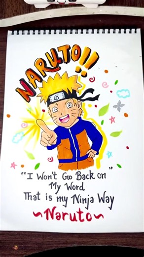 Easy doodle Art Naruto | Cartoon drawing | #brushpenart #art #brushpen