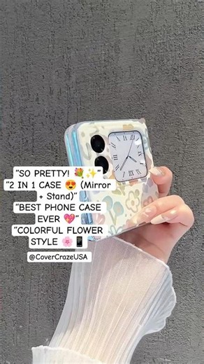 So Beautiful! Colorful Flower Foldable Phone Case with Mirror & Stand 💐✨ | Nova Flip #CoverCrazeUSA
