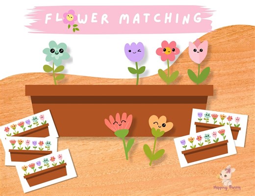 Printable Flower Matching Activity • Montessori Fine Motor Activity • PDF Download - Etsy