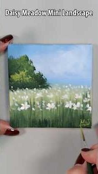 🎨🖌️Acrylic One Stroke - Daisy Meadow Mini Landscape | Shelly James 2026 #art #shorts #painting