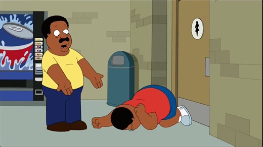 Legitimately zero context for this clip why the fuck did Cleveland do that? What the fuck did Cleveland say? Why is Cleveland Junior fucking having a meltdown on the floor? I feel like Family Guy is one of the only shows where you can legitimately get away with zero context clips
