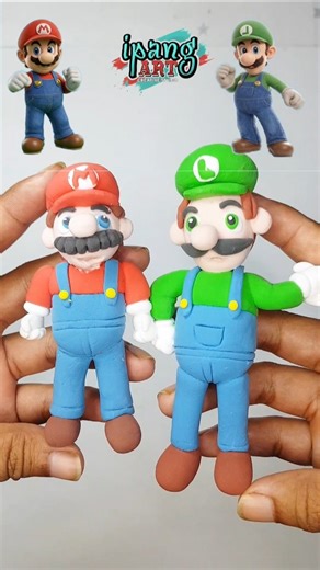 Super Mario color mixing Super Mario shaped made of clay cute satisfying funny