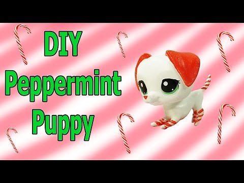 Custom LPS DIY Peppermint Candy Cane Puppy Dog Inspired Littlest Pet Shop Blind Bag Craft