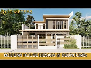 Modern House Design Idea (8x10 meters on 150sqm lot) with 5 bedrooms