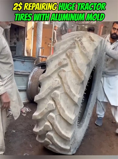 Restoring a Huge Tractor Tire: An Amazing Process
