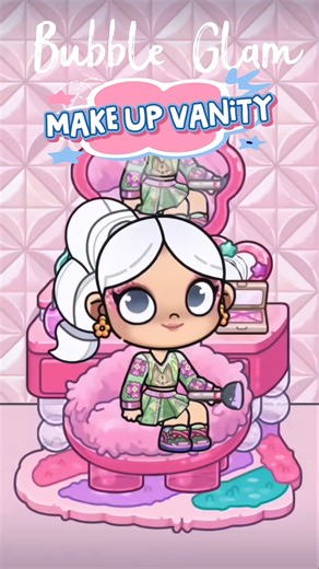 Tutorial Kawaii bubble glam make up vanity di Avatar world #avatarworld #avatarstory #pazu #tocaboca