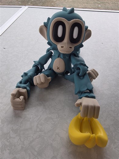 Articulated Monkey Fidget Toy – 3D Printed Poseable Monkey With Bananas - Etsy