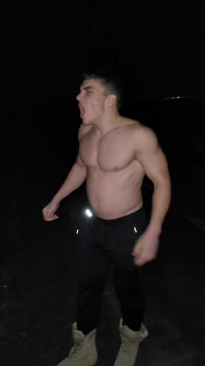 Outdoor Night Walk with Reflective Gear