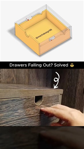 Never Drop Drawers On Your Toe Again 😎 | Drawer Stop Design #mechanism #woodworking