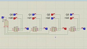 Programmable Synchronous Counter with preset/reset using Proteus (Min to max counter)