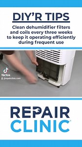 DIY'R TIPS - Clean dehumidifier filters and coils every three weeks to keep it operating efficiently during frequent use. #RepairClinic #Repairs #RepairTips #Dehumidifier #Filter #Filters #Clean #CleanHack #DIY #Tip #Tips | RepairClinic.com | Facebook