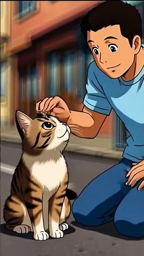 A cute little cat plays with his tail♥️🥰 | 2D animation cartoon video.