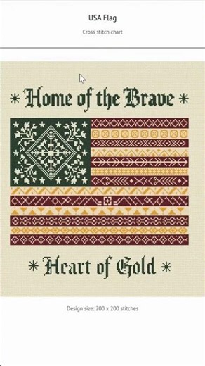 Free USA Flag Cross Stitch PDF Pattern - Home of the Brave