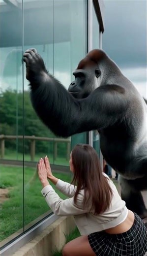 Girl Handstands… Gorilla Copies Her Amazing Moves #handstand #gorilla #funny