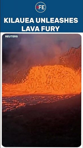 Kilauea Unleashes Lava Fury as Volcano Erupts, Sending Molten Rock Across Hawaii |#shorts