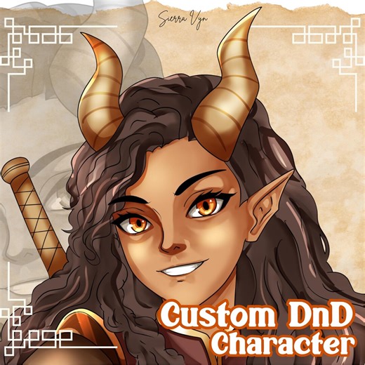 Custom DND Character Art | Dungeons & Dragons Portrait | RPG Character Sheet Commission | Fantasy DND Avatar Gift - Etsy