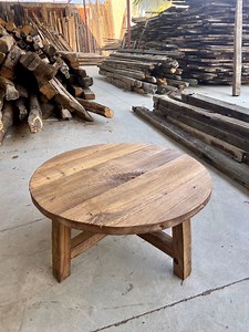 Rustic Round Coffee Table – Reclaimed Barnwood Farmhouse Style - Etsy