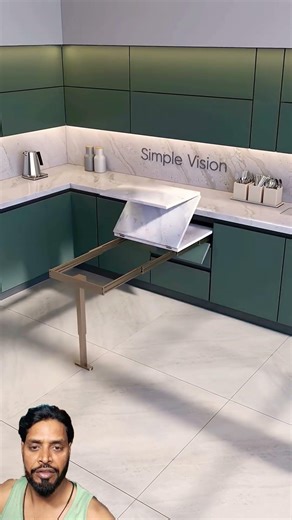 छुपी हुई Dining Table 3D in Kitchen 😍 | #3d #spacesaving