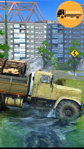 MUDRUNNER SPINTIRES Eps 60. Log Truck & Tank Hauler Pulls Plant/Wood Rig Across River