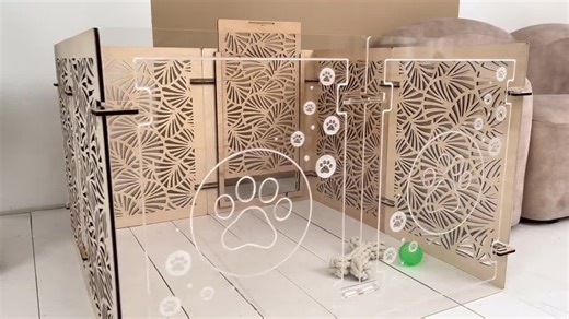 Wooden Dog Playpen, Acrylic Pet Playpen, Large Dog Crate Furniture, Dog Fence for Indoor, Freestanding Dog Gate, Dog Crate With Door - Etsy