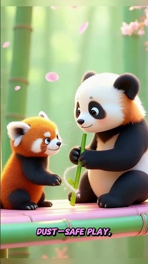 Adorable Baby Panda and Tiny Red Panda Playing | Pastel Bamboo Animation for Kids