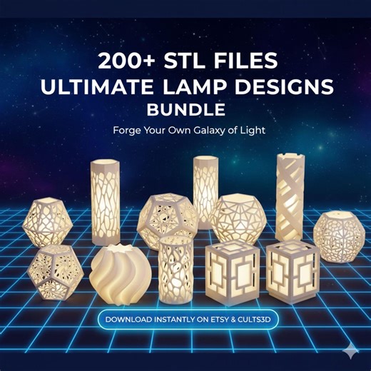 200  Lamp STL Bundle, 3D Print STL Pack, | DIY 3D Printable Lamps for Home Lighting & Decor Digital Download, - Etsy