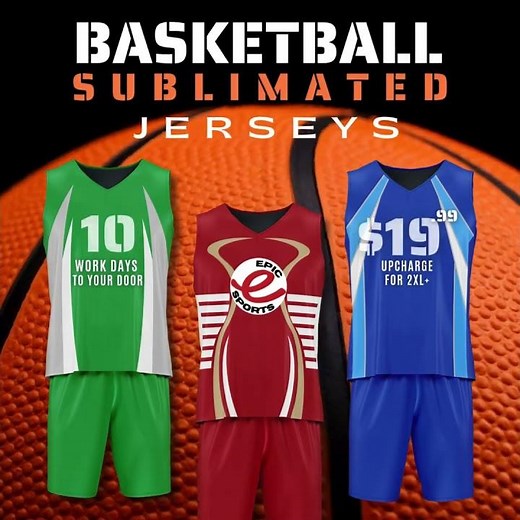 Custom Sublimated Basketball Jerseys - Only $19.99 | Fast Delivery at EpicSports.com #basketball