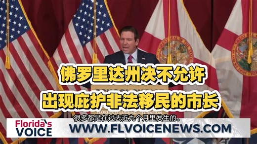 佛罗里达州州长罗恩·德桑蒂斯证实，该州一项新法律允许他暂停任何试图效仿市长雅各布·弗雷保护非法移民的民主党官员的职务。
