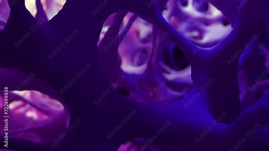 Camera dolly shot revealing healthy spongy bone tissue in a 3D animation, mimicking an electron microscope's view, beautifully lit.