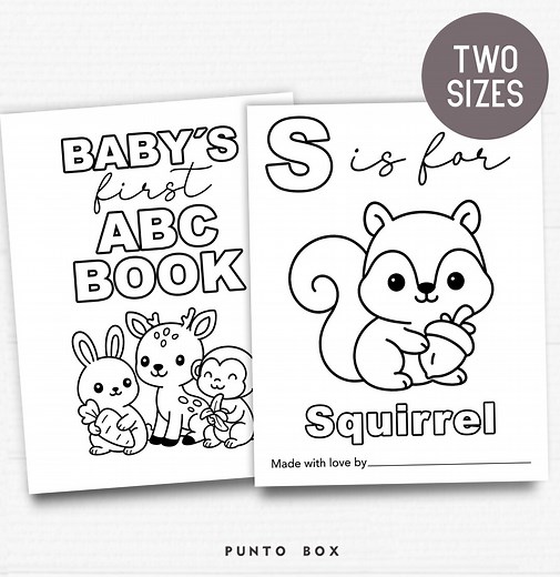 ABC Baby Shower Coloring Book Printable | Baby’s First Alphabet Book With Animals A-Z | Baby Shower Game Activity | Instant Download PD - Etsy
