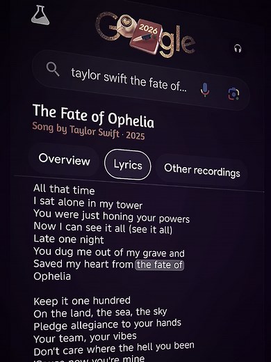 The Fate of Ophelia #ophelia #taylorswift #song #lyrics #lyricshortt