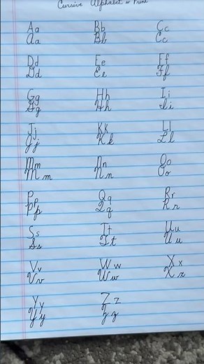 Cursive Alphabet with Printed Alphabet for beginners