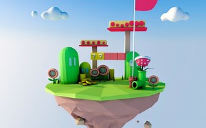 c4d入门建模必学教程-玛丽悬空岛 -第二集