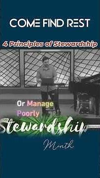 4 Principles of Stewardship #sermonclips