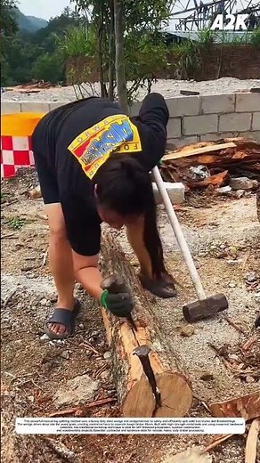 Log Splitting Technique with Wedge & Sledgehammer
