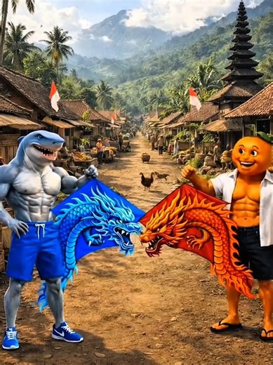 Udin dan Tralelo Adu Kuat Layangan Naga🐉 #tungtungtungsahur #udindindindun #anomali