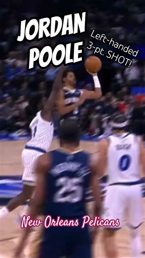 JORDAN POOLE'S CRAZY LEFT-HANDED THREE! 🔥 #Shorts