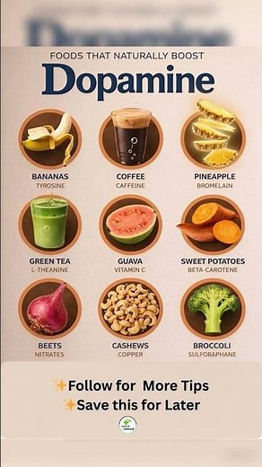 Top 9 Foods That Boost Dopamine Naturally 🧠🔥#brainhealth