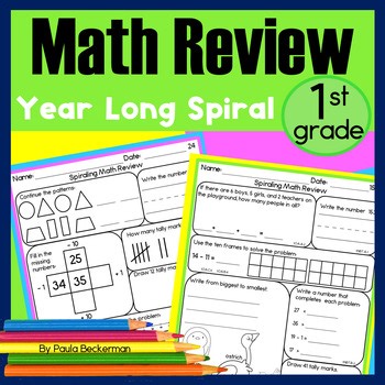 Daily Math Spiral Review 1st Grade Warm Ups Morning Work December Year Worksheet