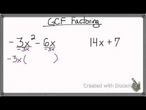 GCF factoring