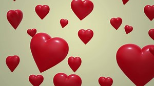 Download Lot of 3d love heart shape floating in cream light background 4k footage for free