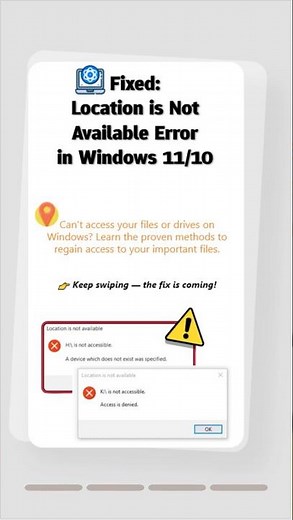 Windows Drive Error: ‘Location Is Not Available’ – Here’s How to Fix It!#windowserror #datarecovery