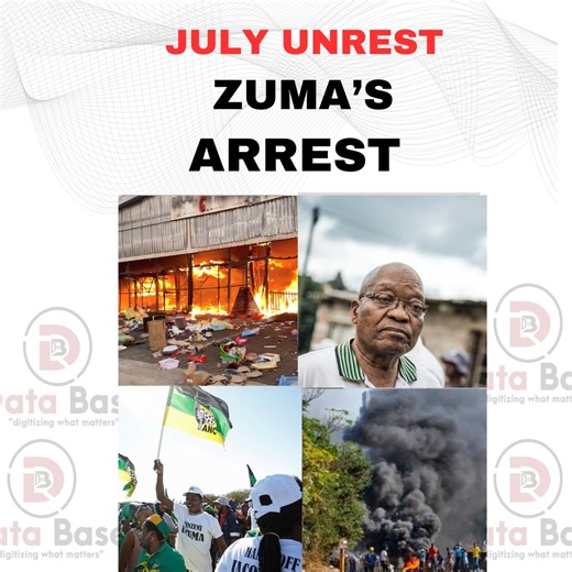 Is it true the July unrest happened because of Zuma’s arrest? In July 2021, South Africa was shaken by looting, violence, and protests after former president Jacob Zuma was jailed. But was his arrest really the cause or just the spark? This reel breaks down what actually happened, the deeper issues behind the unrest, and why the truth is more complex than a single event. #JulyUnrest #ZumaArrest #SouthAfricaAwaits #SAHistory ##politics #TruthMatters #july2021 #currentaffairs #thedatabasetv | Data