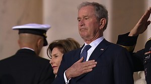 The moment Bush's casket arrives at Capitol