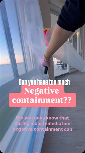 Grace “Mold Girl” | CIE & Licensed Mold Assessor on Instagram: "Proper containment matters! Negative containment should be -5 Pascals with reference to outside the containment to maintain controlled airflow. Excessive negative pressure can destabilize containment systems and introduce contaminants from unintended areas. I seriously have no idea how this containment did not break. This is a great example of when you can have too much! #mold#airquality#moldinspection #moldgirly #moldremediation"