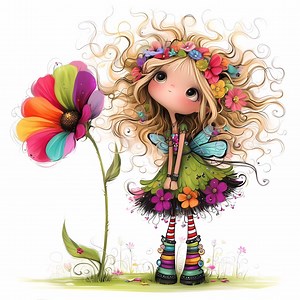 Flower Fairy Girl Clip Art 10 High Res Watercolor Jpgs for Junk Journaling Scrapbooking Card Making, Digital Download Kit, Fantasy Whimsical - Etsy