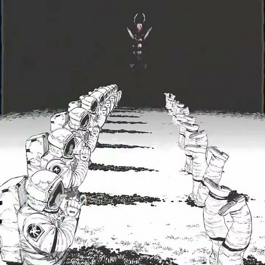 chainsaw man astronaut panel animated