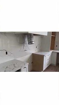 Calacatta Quartz Kitchen Countertop Backsplash & Shelf 😍