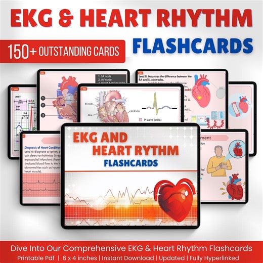 EKG Heart Rhythm Flashcards: Medical Nursing Study Guide (digital Download) - Etsy